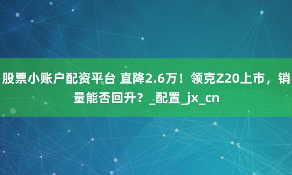 股票小账户配资平台 直降2.6万！领克Z20上市，销量能否回升？_配置_jx_cn